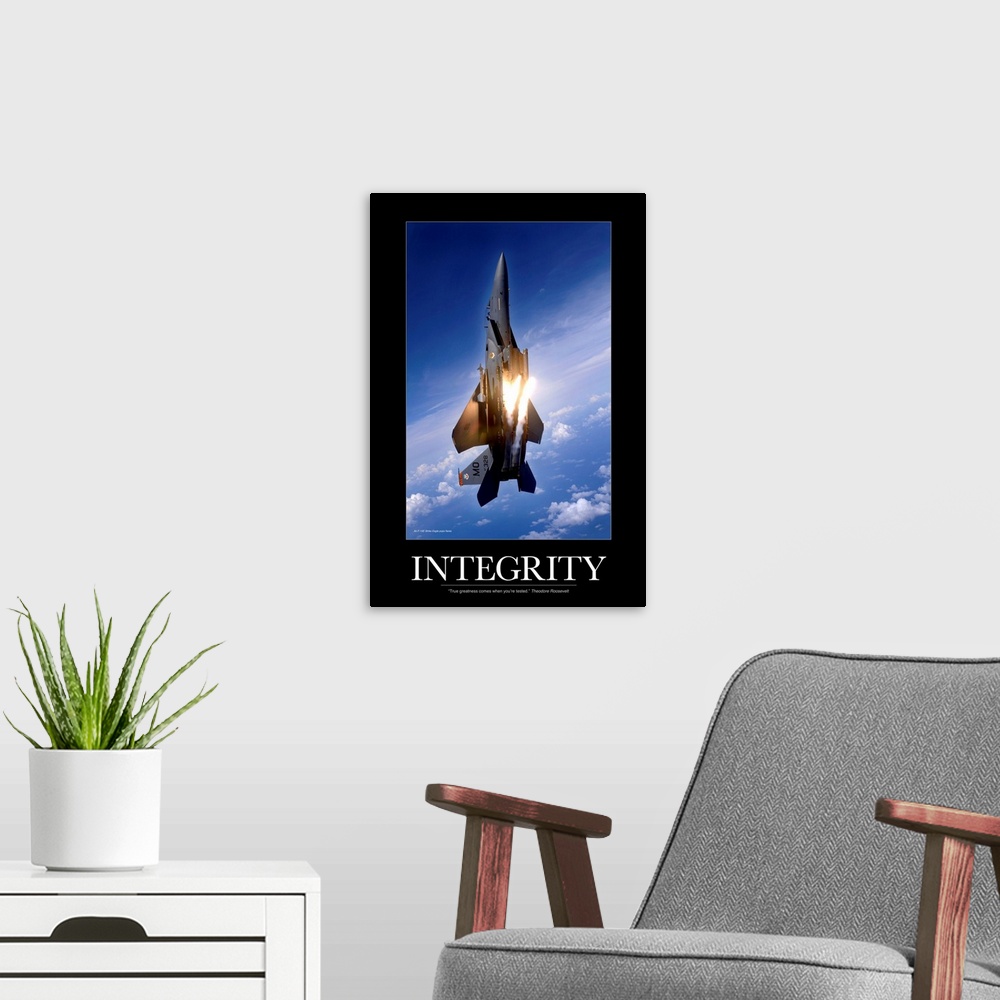 A modern room featuring Military Motivational Poster: Integrity