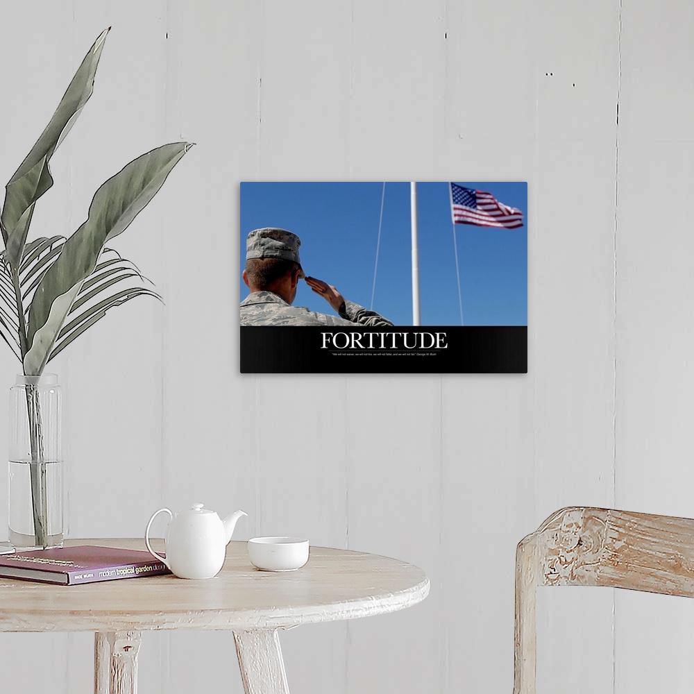A farmhouse room featuring Military Poster: Fortitude