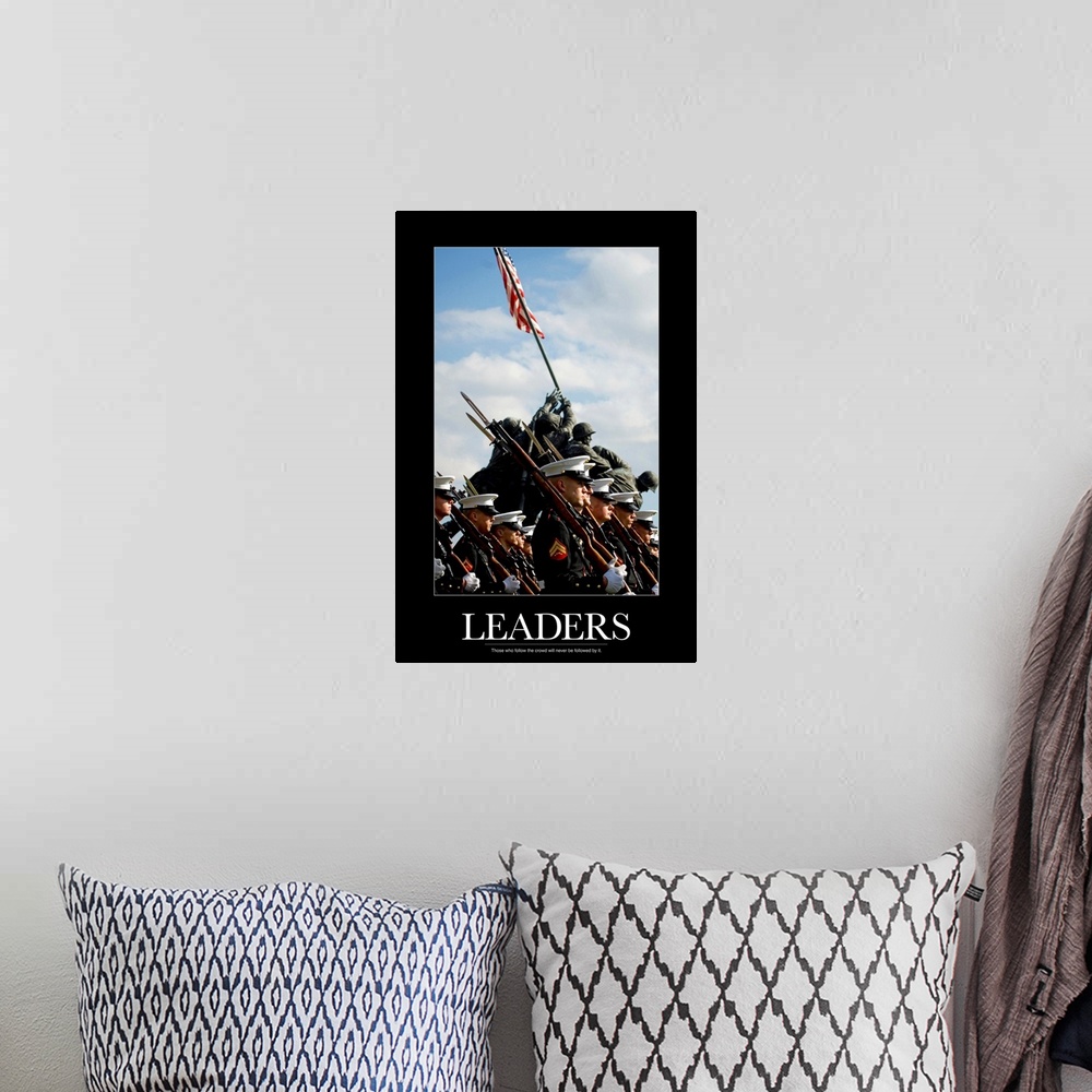 A bohemian room featuring Military Poster: Leaders