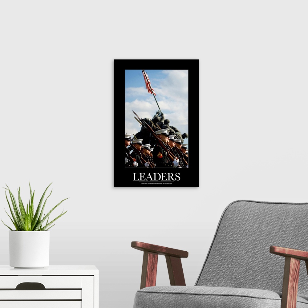 A modern room featuring Military Poster: Leaders