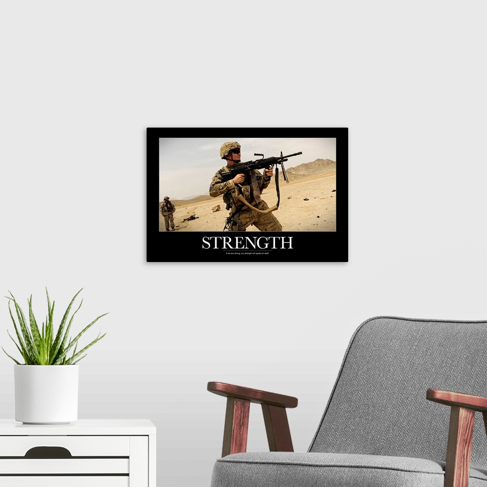 A modern room featuring Military Poster: Strength