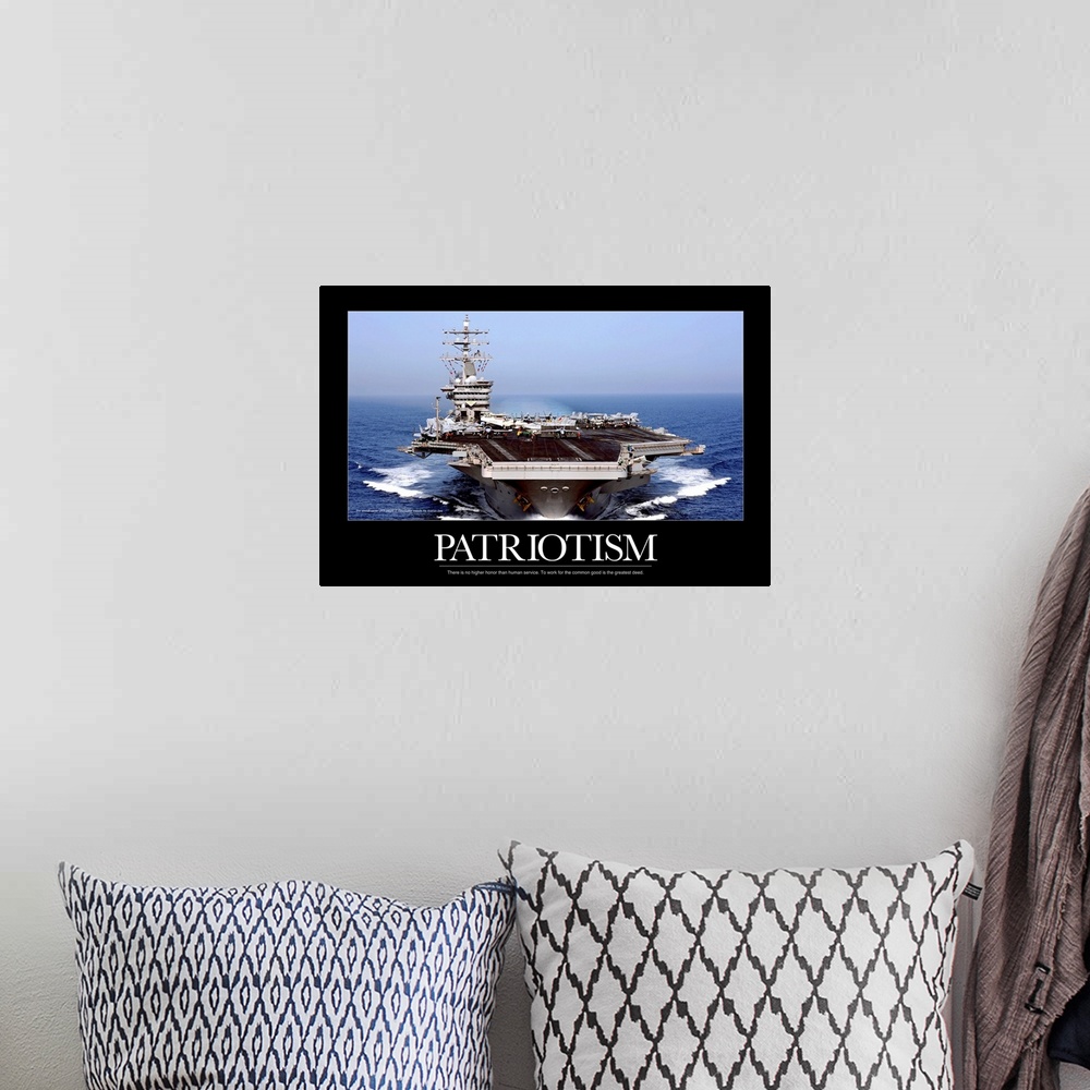 A bohemian room featuring Military Poster: The aircraft carrier USS Dwight D. Eisenhower transits the Arabian Sea