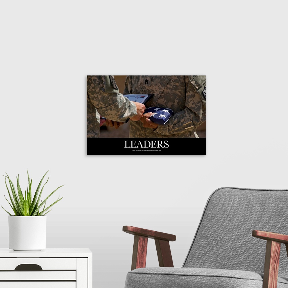 A modern room featuring Motivational Poster: Leaders
