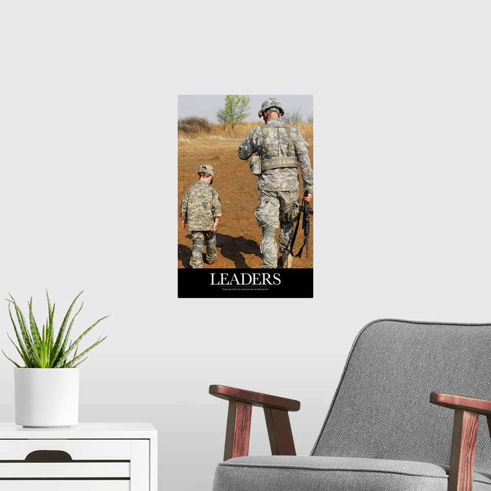 A modern room featuring Motivational Poster: Leaders