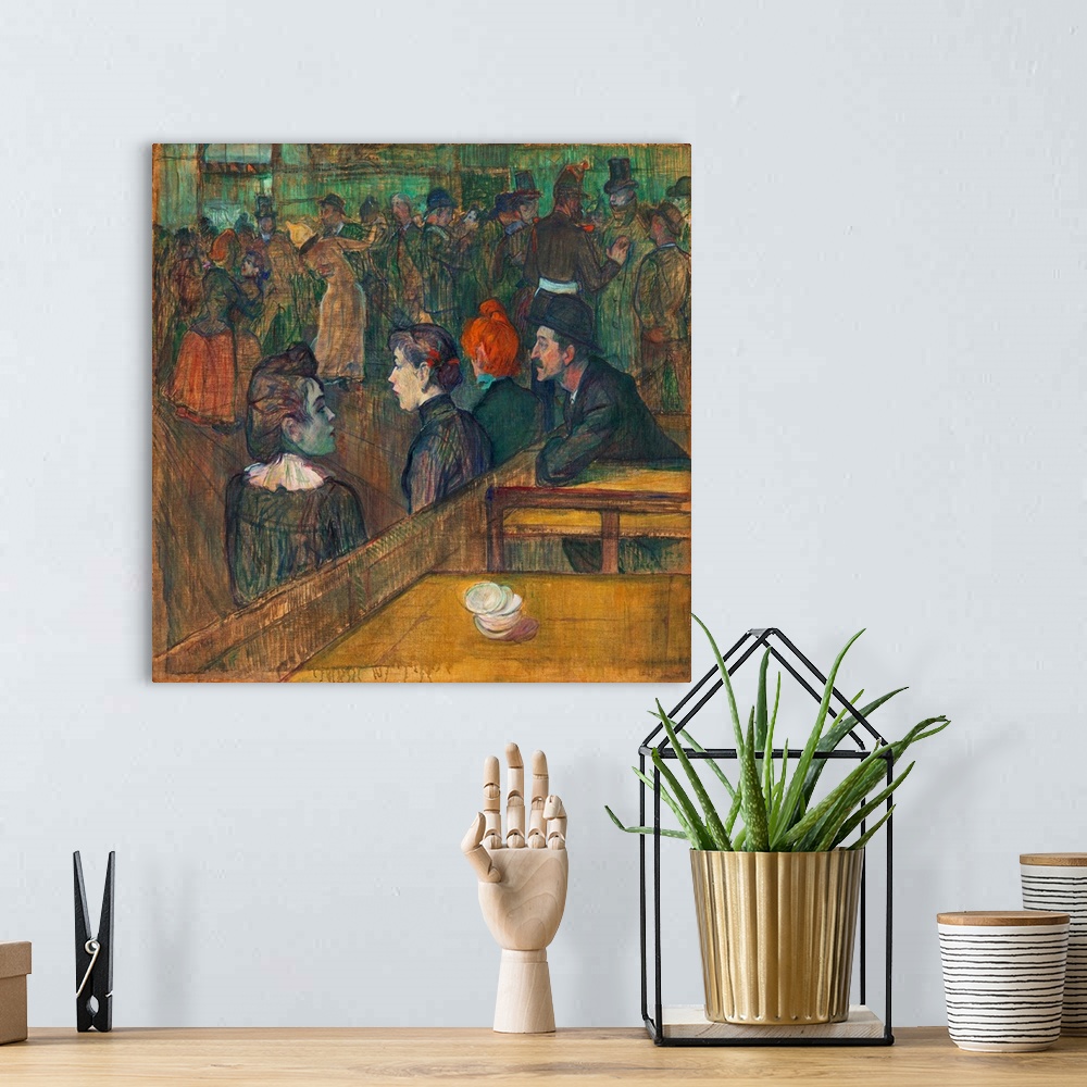 A bohemian room featuring With this painting of the dance hall known as the Moulin de la Galette, Henri de Toulouse-Lautrec...