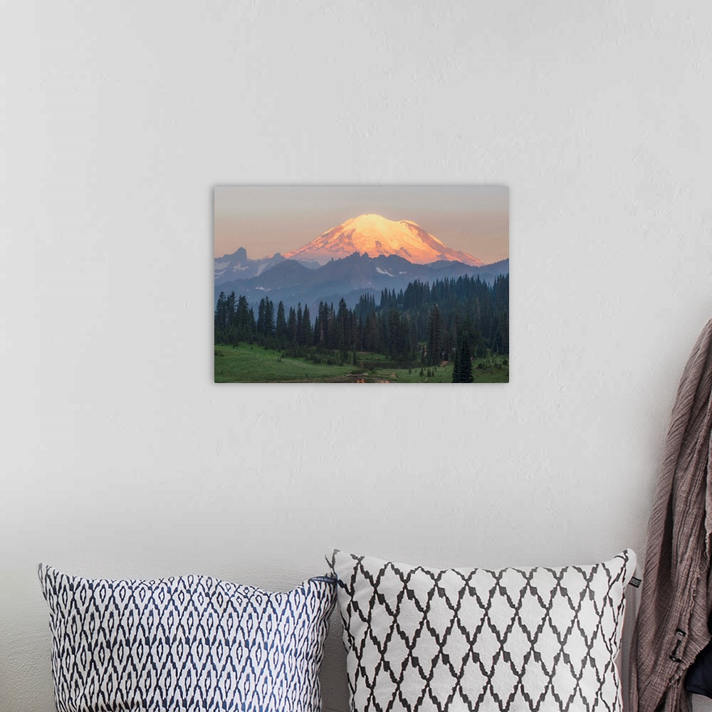 A bohemian room featuring View of Mount Rainier's peak near Upper Tipsoo Lake, Washington.