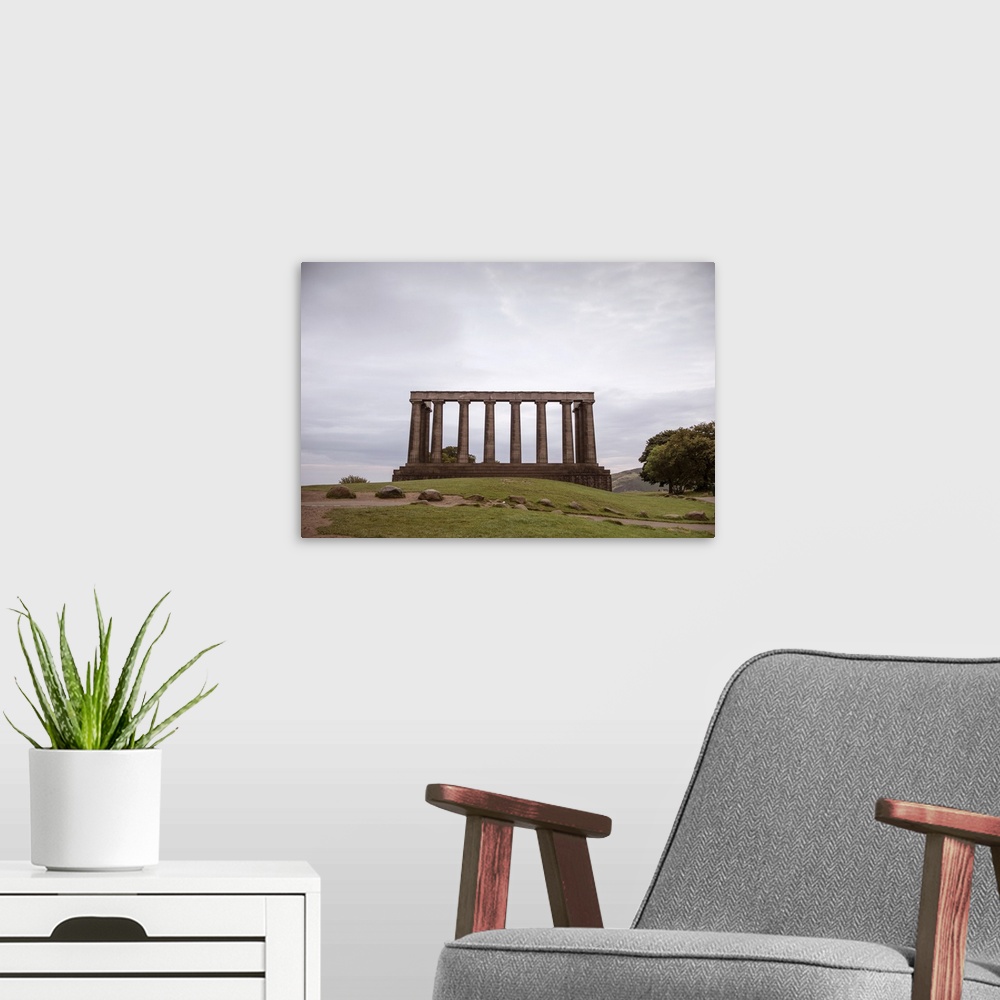 A modern room featuring Photograph of the National Monument of Scotland located on Calton Hill, is Scotland's national me...