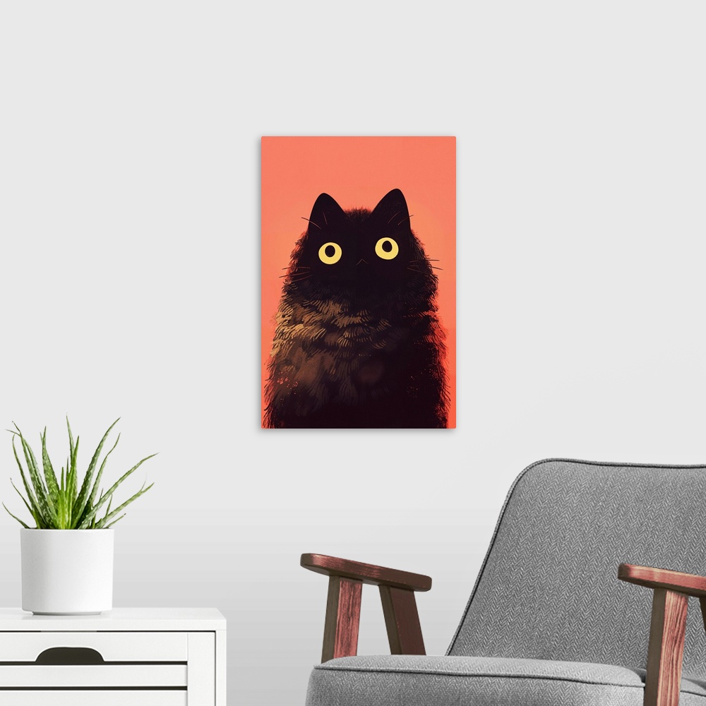 A modern room featuring Neko Black Cat