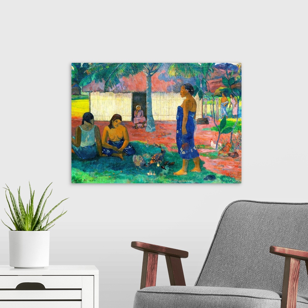 A modern room featuring Returning to Tahiti in the fall of 1895, Paul Gauguin was soon beset by physical ailments and fin...