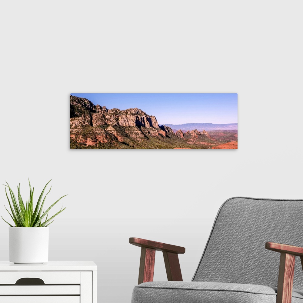A modern room featuring Panoramic of rock formations in Sedona, Arizona.