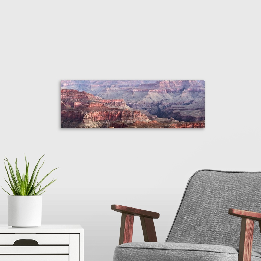 A modern room featuring Panoramic view of canyon from Grandview Point in Grand Canyon National Park, Arizona.