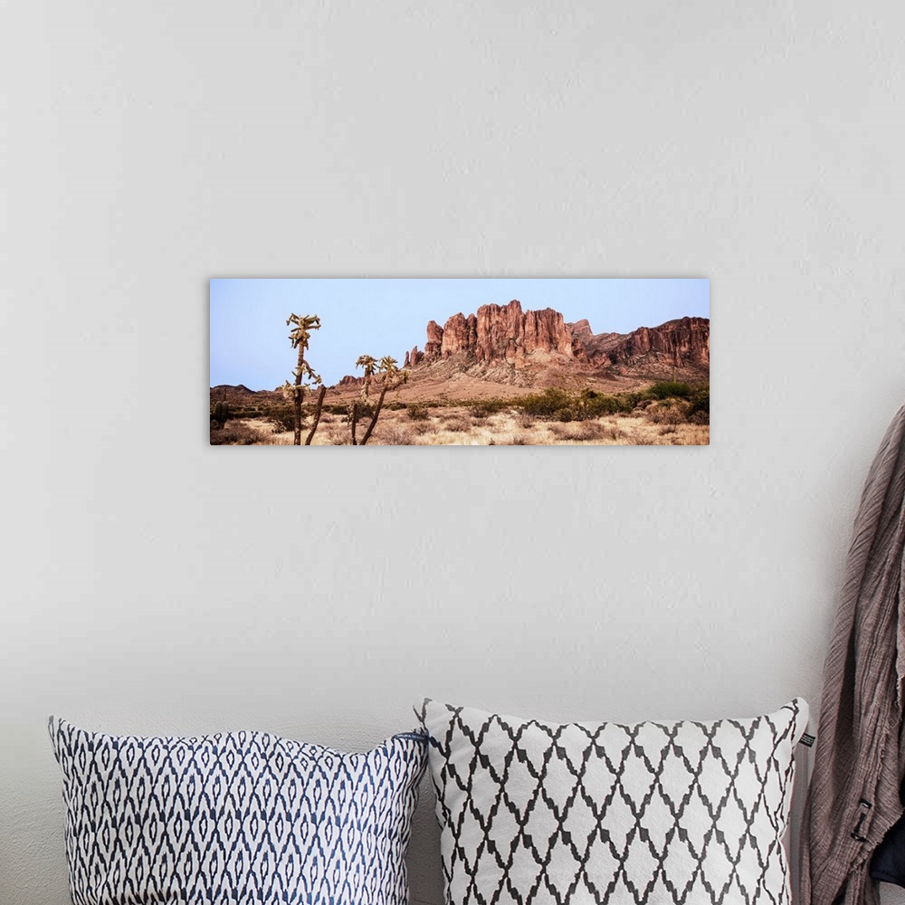 A bohemian room featuring Panoramic view of Superstition mountain in Phoenix, Arizona.