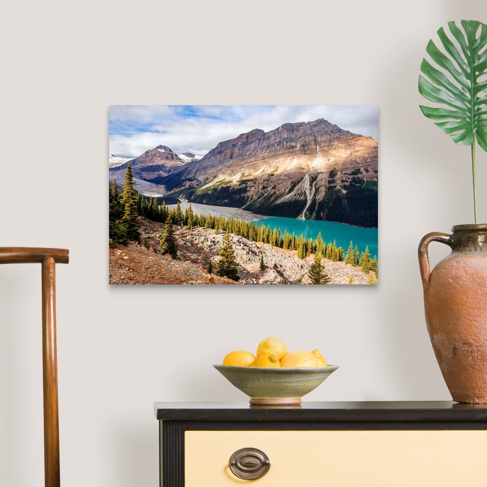 A traditional room featuring Peyto Lake and Caldron Peak in Banff National Park, Alberta, Canada.