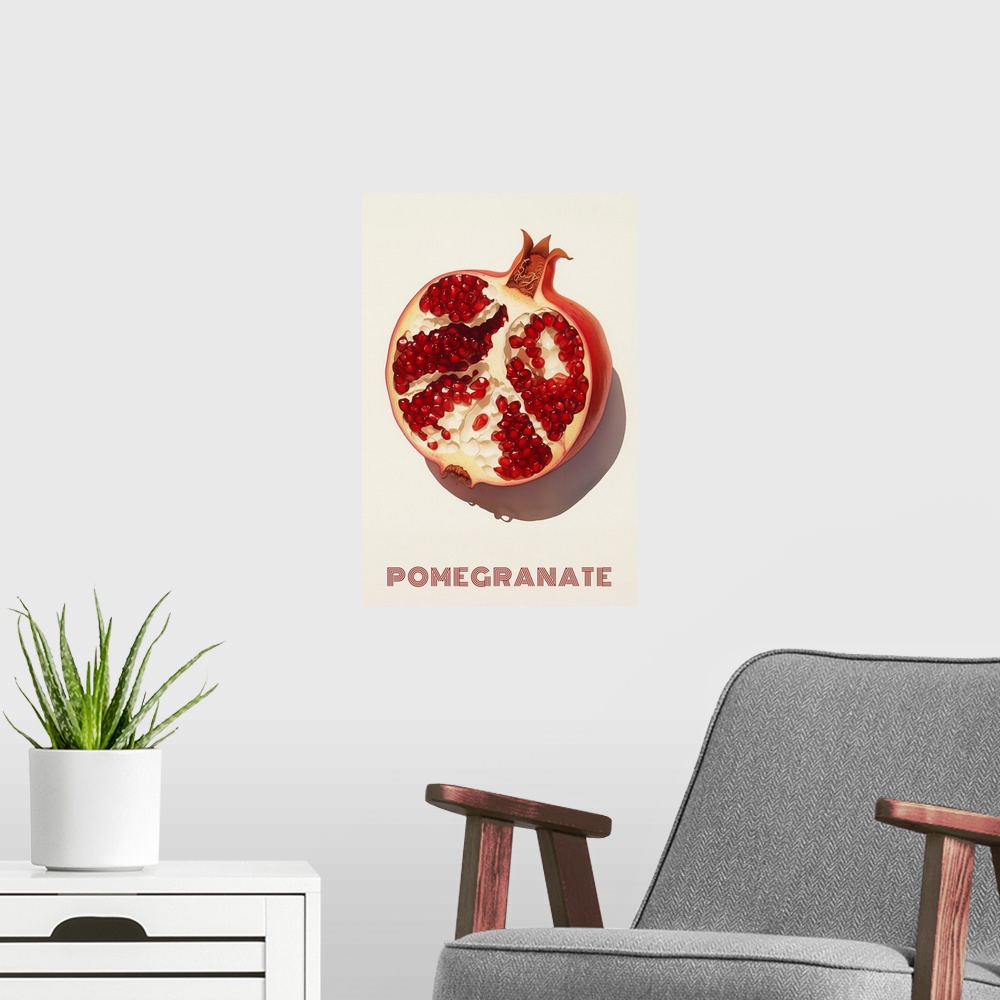 A modern room featuring Pomegranate - Food Advertising Poster