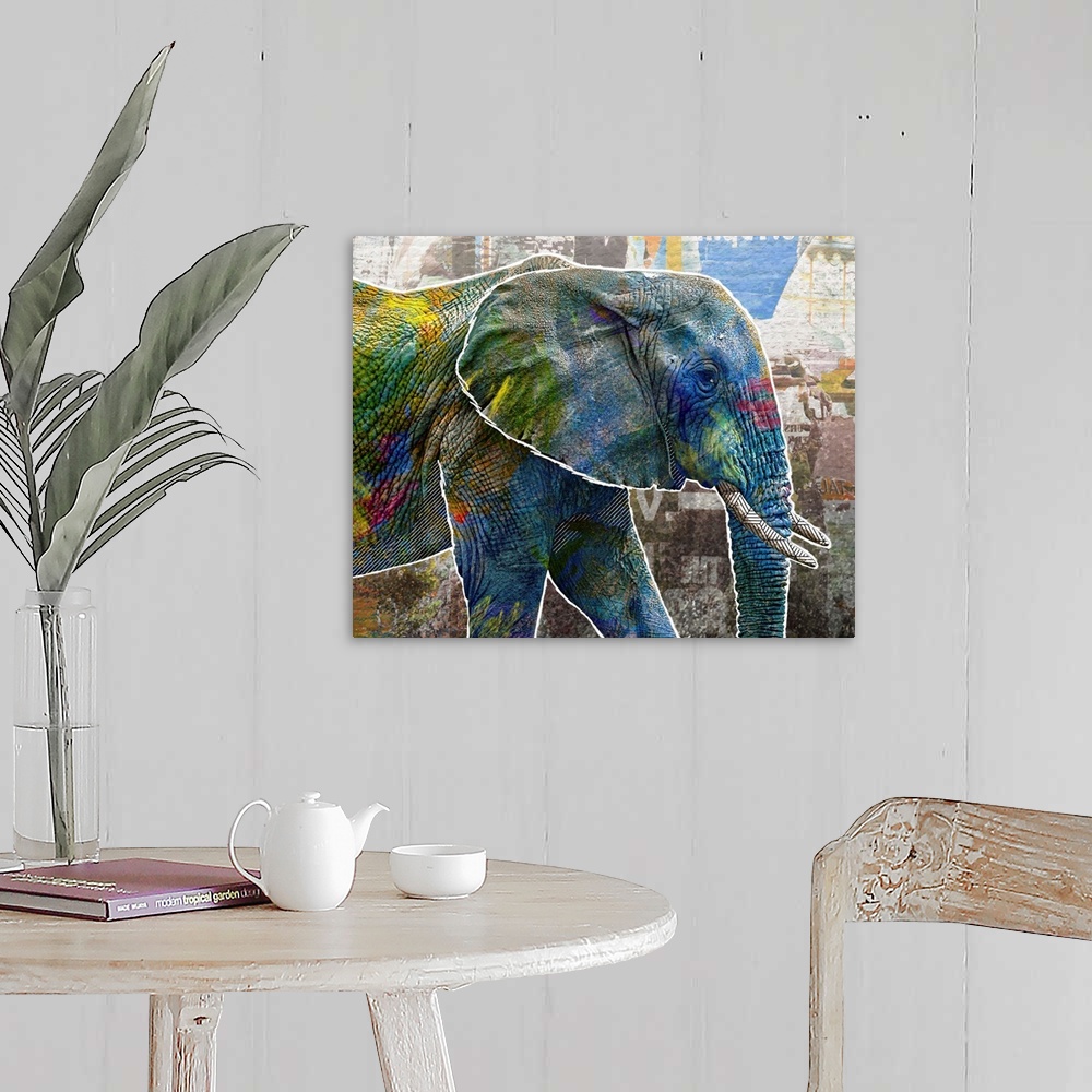 A farmhouse room featuring Pop Art - Elephant