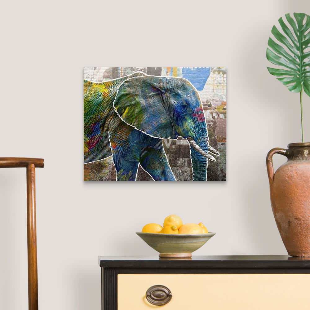 A traditional room featuring Pop Art - Elephant
