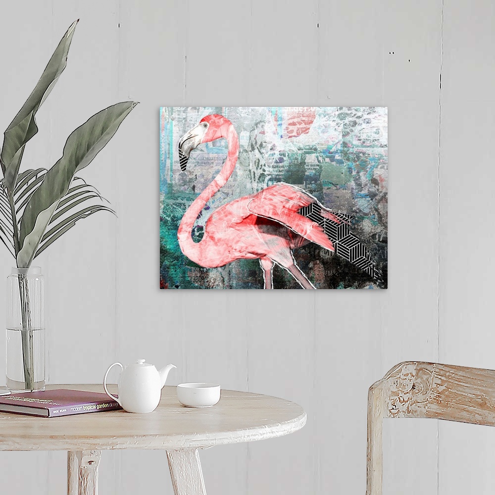 A farmhouse room featuring Pop Art - Flamingo