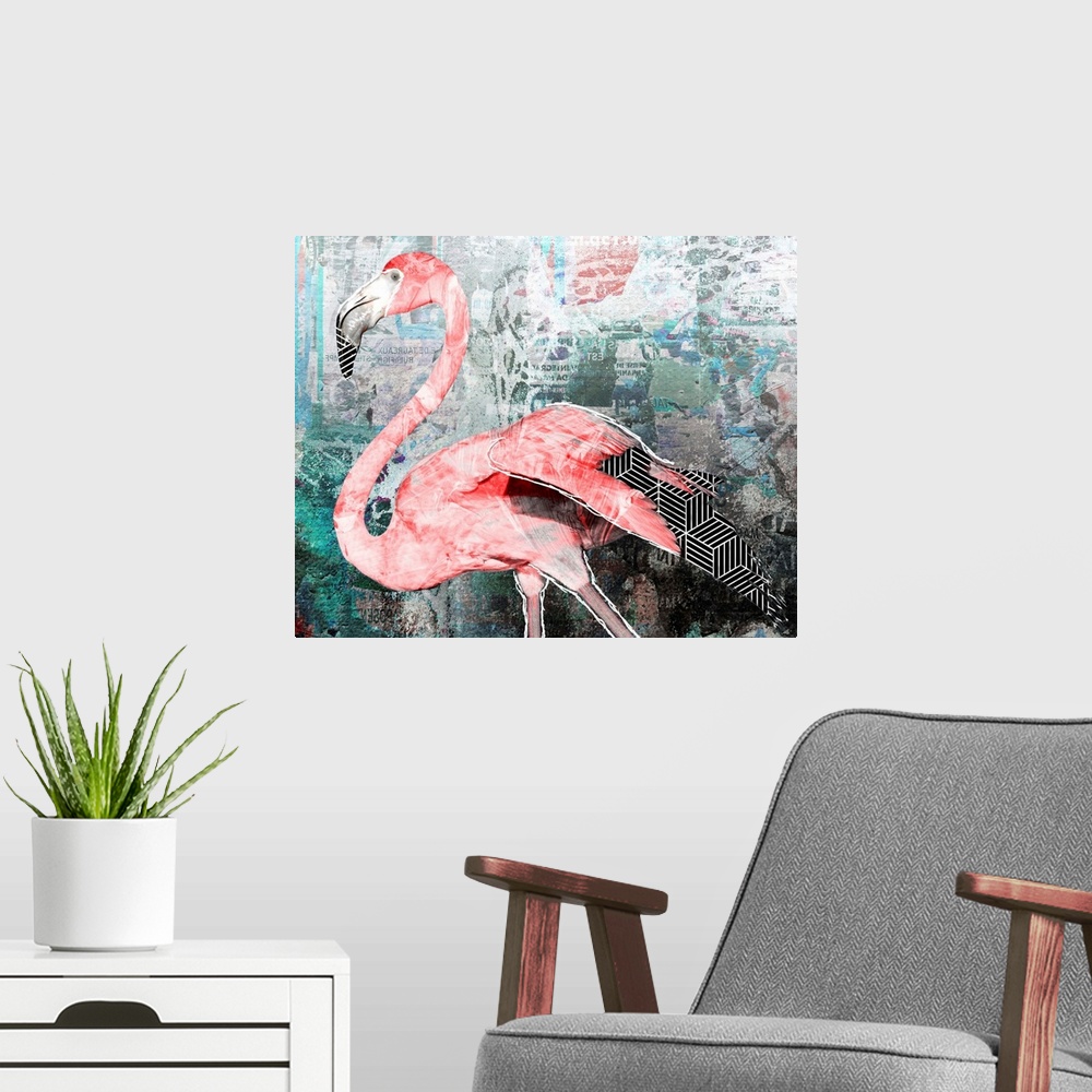 A modern room featuring Pop Art - Flamingo