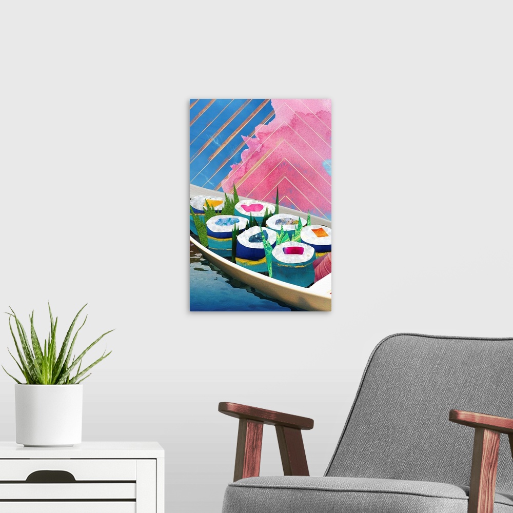 A modern room featuring Pop Art - I Dream Of Sushi
