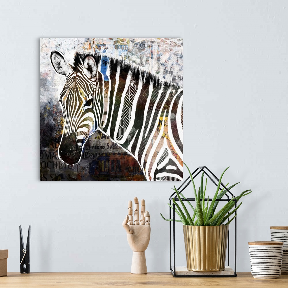 A bohemian room featuring Pop Art - Zebra