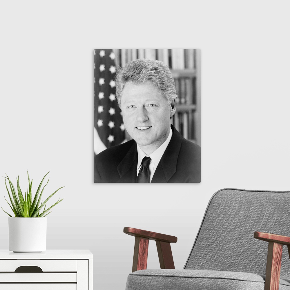 A modern room featuring Bill Clinton, head-and-shoulders portrait, facing front. Library of Congress, Prints and Photogra...