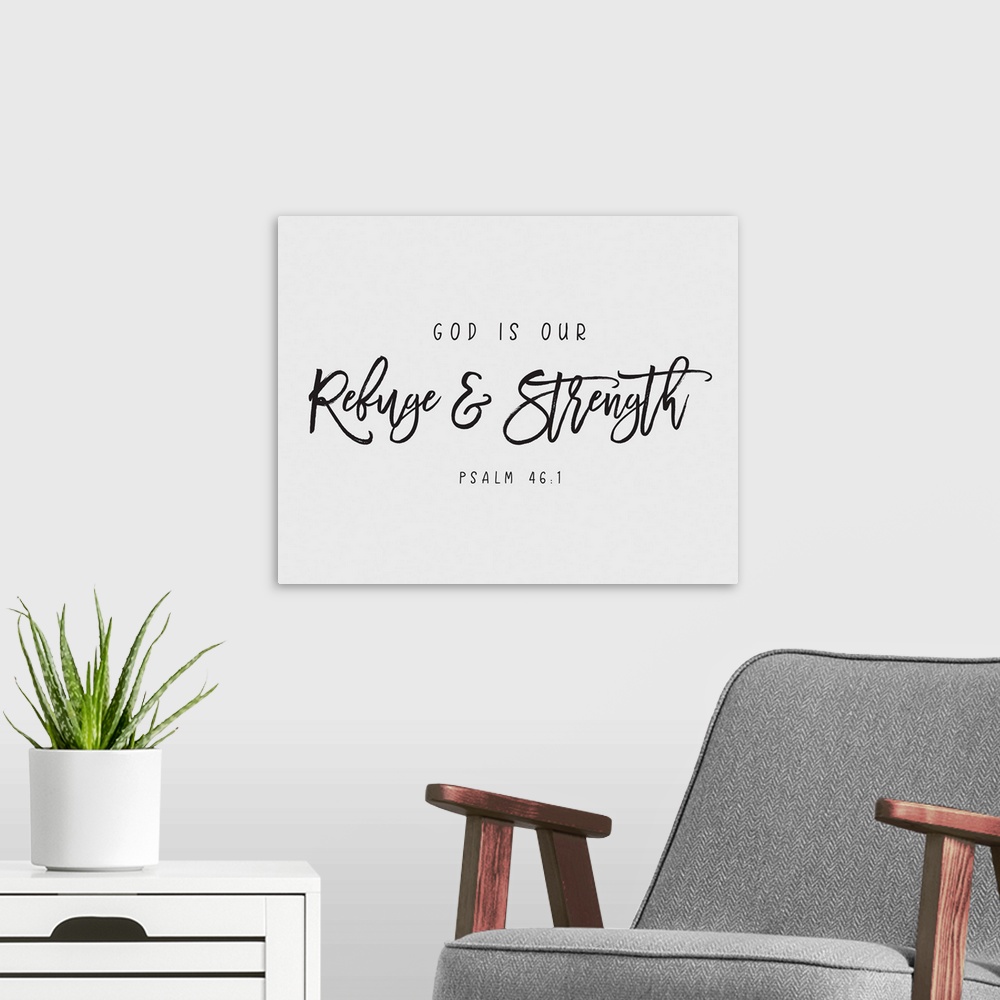 A modern room featuring Handlettered Bible verse reading You have filled my heart with greater joy.