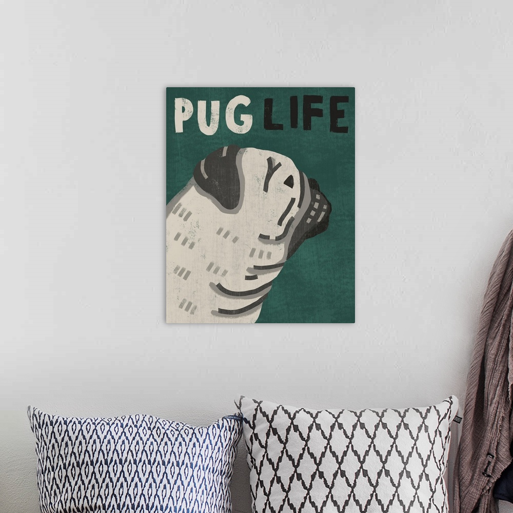 A bohemian room featuring Pug Life