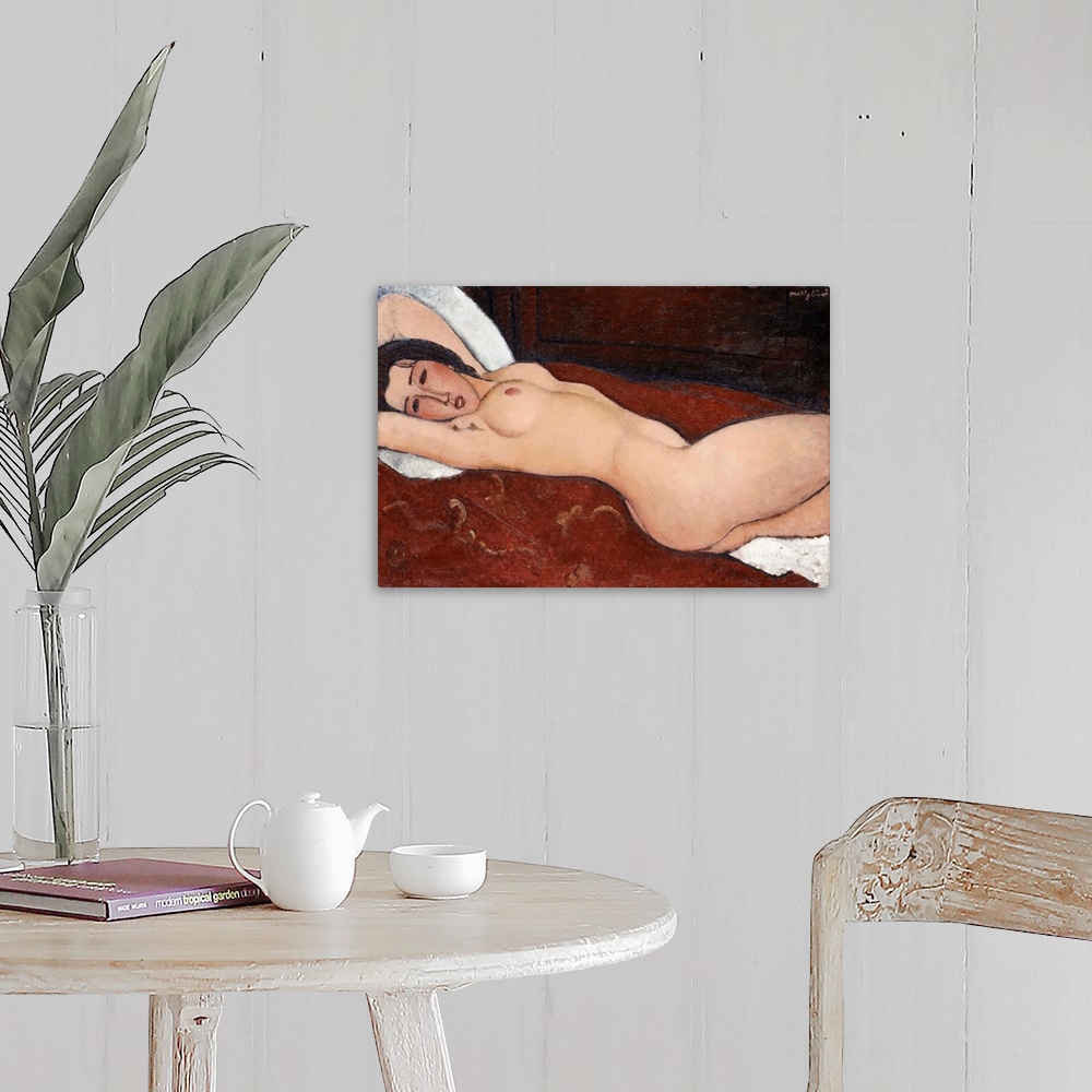 A farmhouse room featuring Modigliani's celebrated series of reclining nudes, begun in 1916, are influenced by Italian Renai...