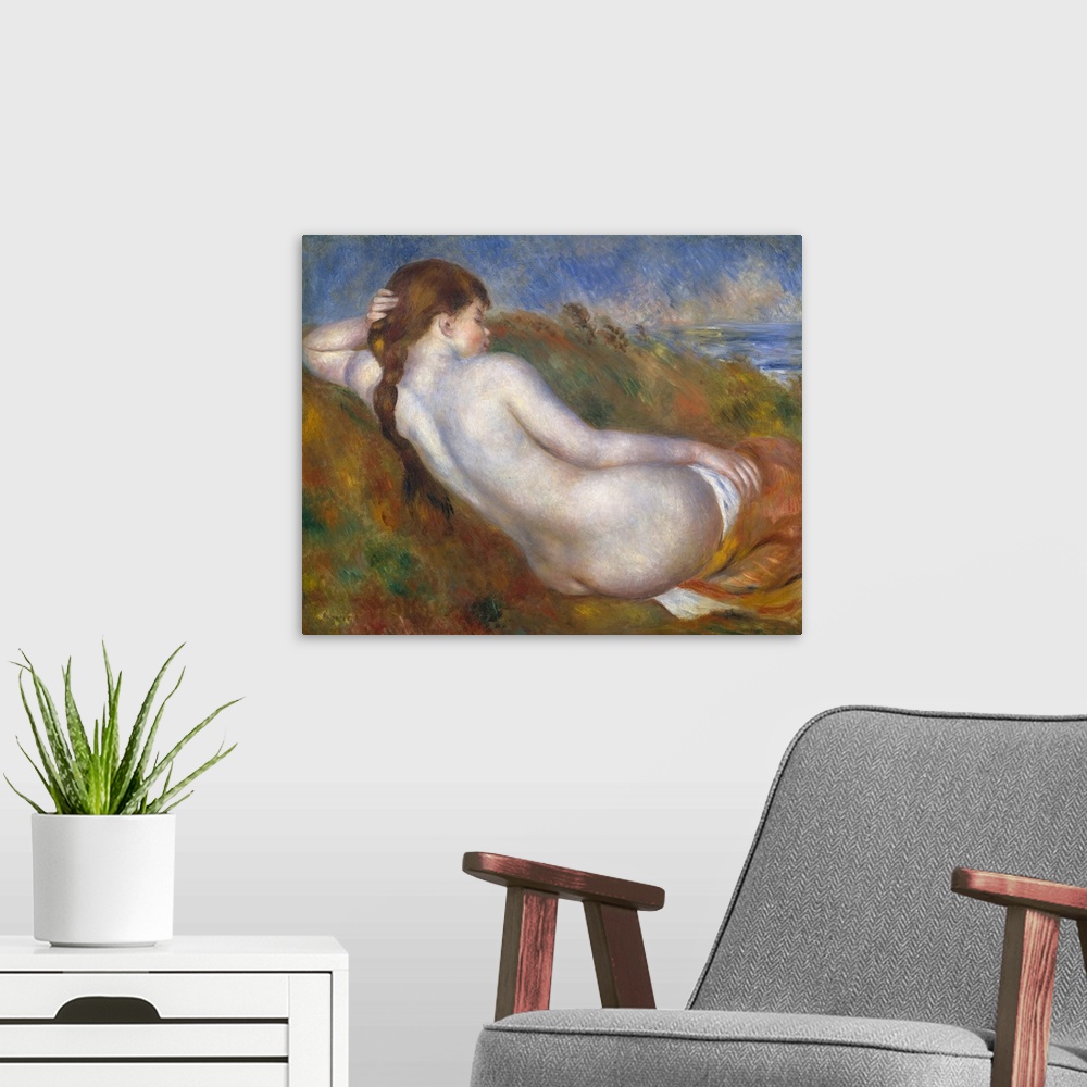 A modern room featuring Nudes and the grand tradition of classical art preoccupied Renoir in the 1880s. In this painting,...