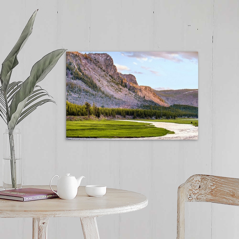 A farmhouse room featuring River flowing along the mountains in Yellowstone National Park in Wyoming.