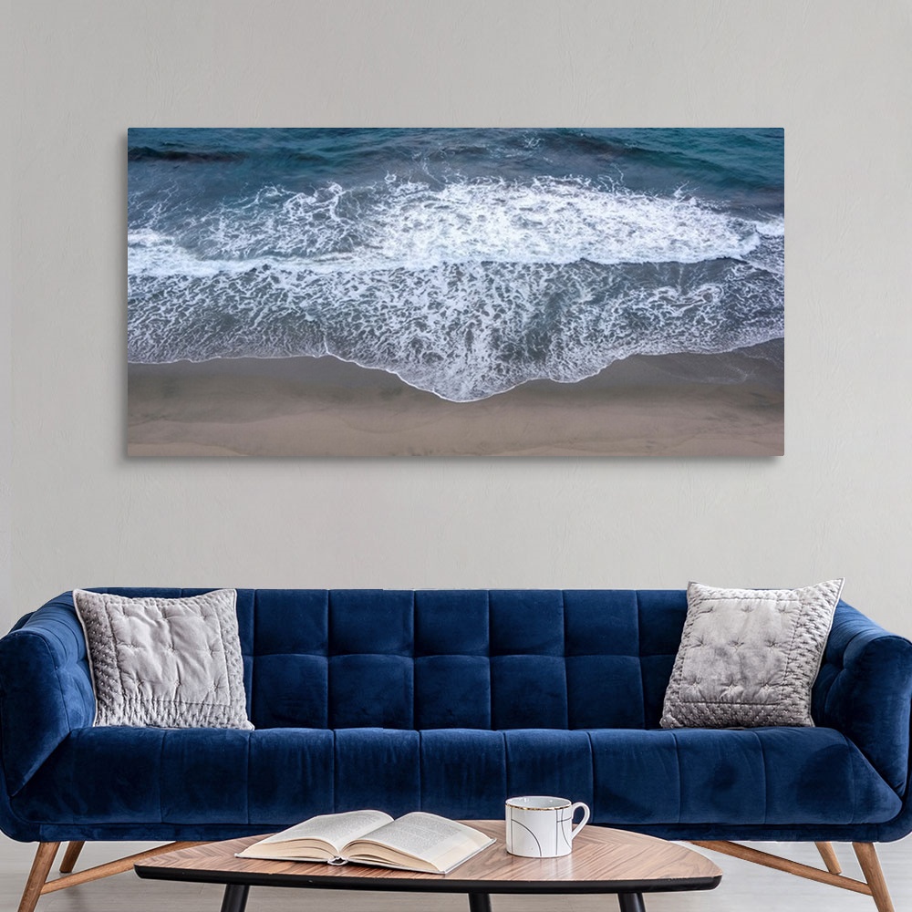 A modern room featuring View of Rocky Creek Bridge beach waves in Monterey County, California.