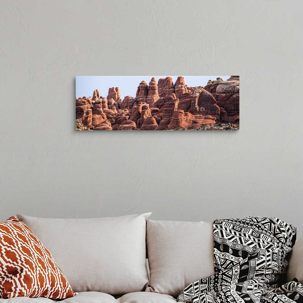 A bohemian room featuring Sandstone formations in the Fiery Furnace, named for their red glow in the sunlight, Arches Natio...
