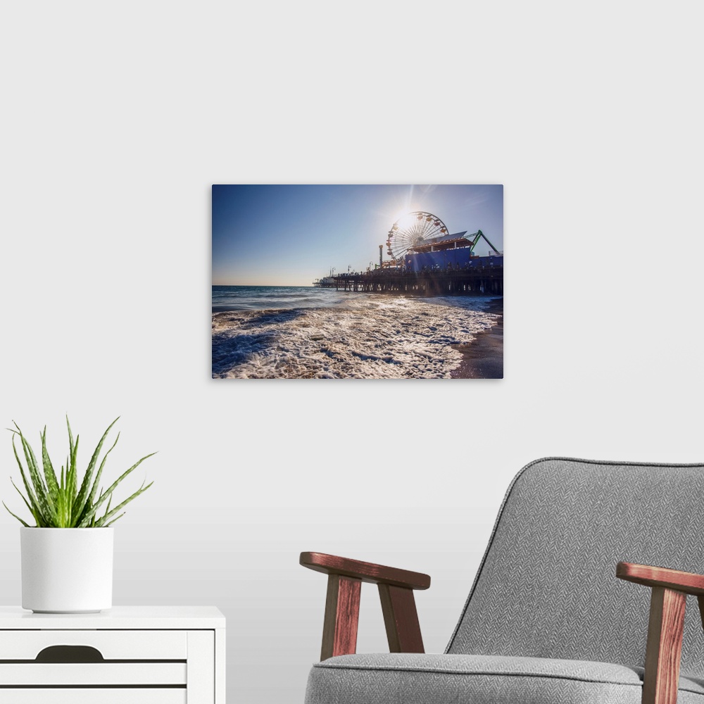 A modern room featuring The Santa Monica Pier is a large double-jointed pier at the foot of Colorado Avenue in Santa Moni...