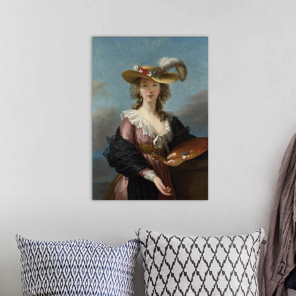 A bohemian room featuring Self-Portrait In A Straw Hat