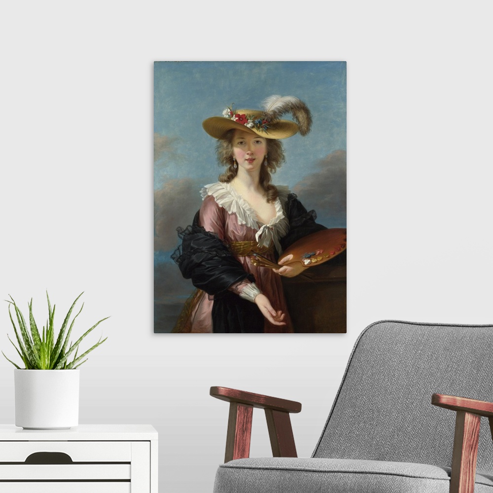 A modern room featuring Self-Portrait In A Straw Hat