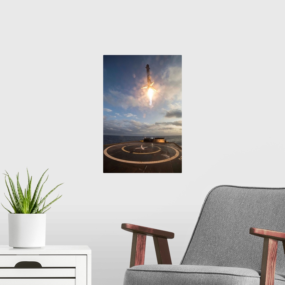 A modern room featuring SES-10 Mission. On March 30th, 2017, SpaceX successfully reused a first stage on Falcon 9 rocket ...