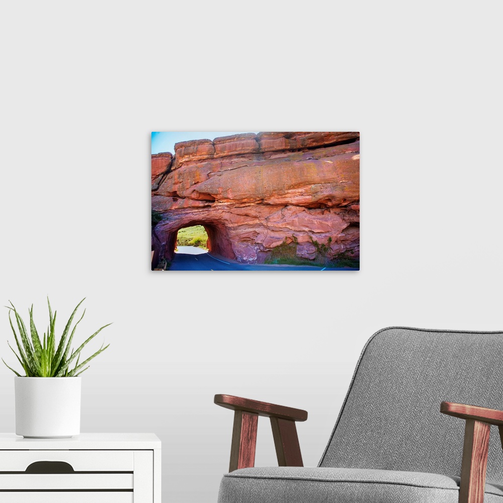 A modern room featuring View of Shallow Cave at Red Rocks in Colorado