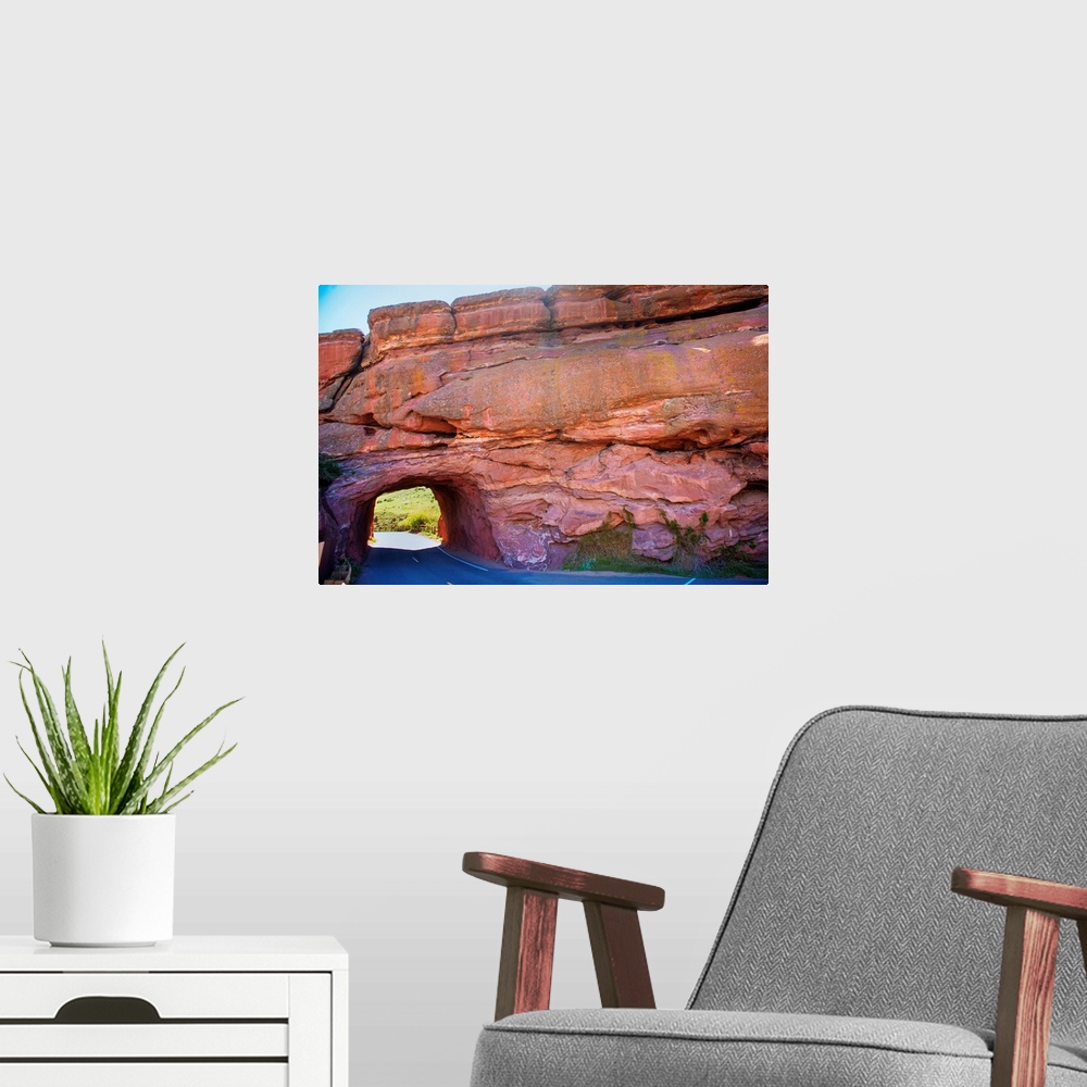 A modern room featuring View of Shallow Cave at Red Rocks in Colorado
