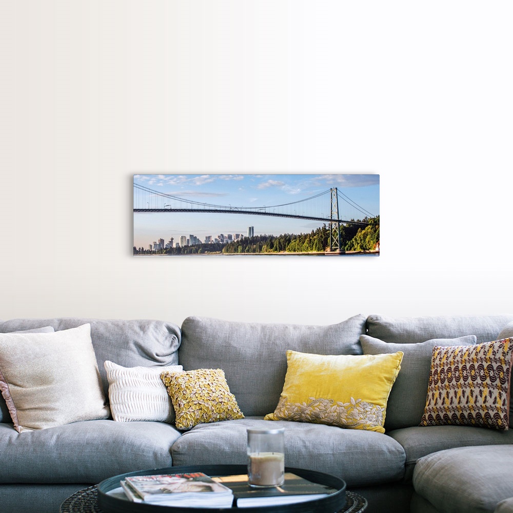 A farmhouse room featuring Side view of Lions Gate Bridge in Vancouver, British Columbia, Canada.