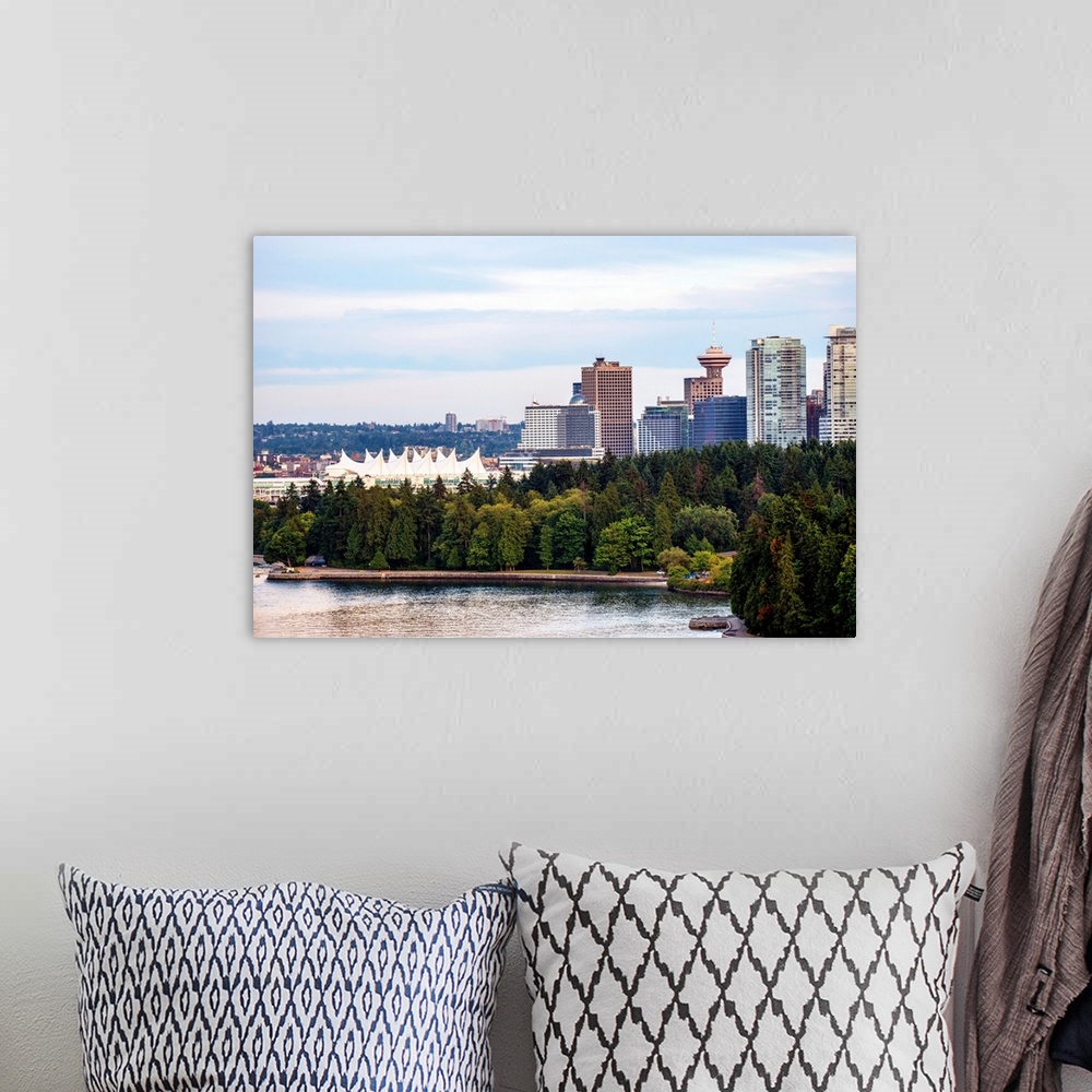 A bohemian room featuring View of Stanley Park Seawall Path, Canada Place and Downtown Vancouver in British Columbia, Canada.