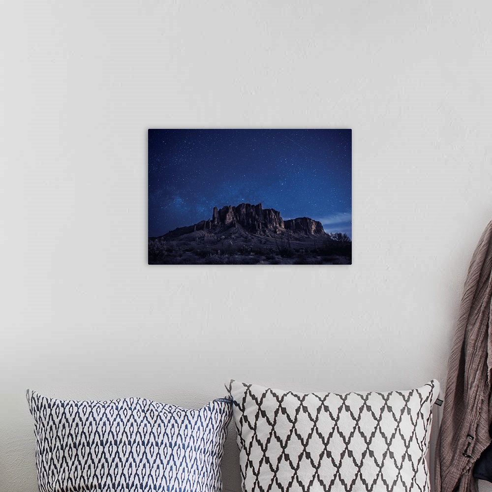 A bohemian room featuring Starry Night At Superstition Mountains, Phoenix, Arizona.