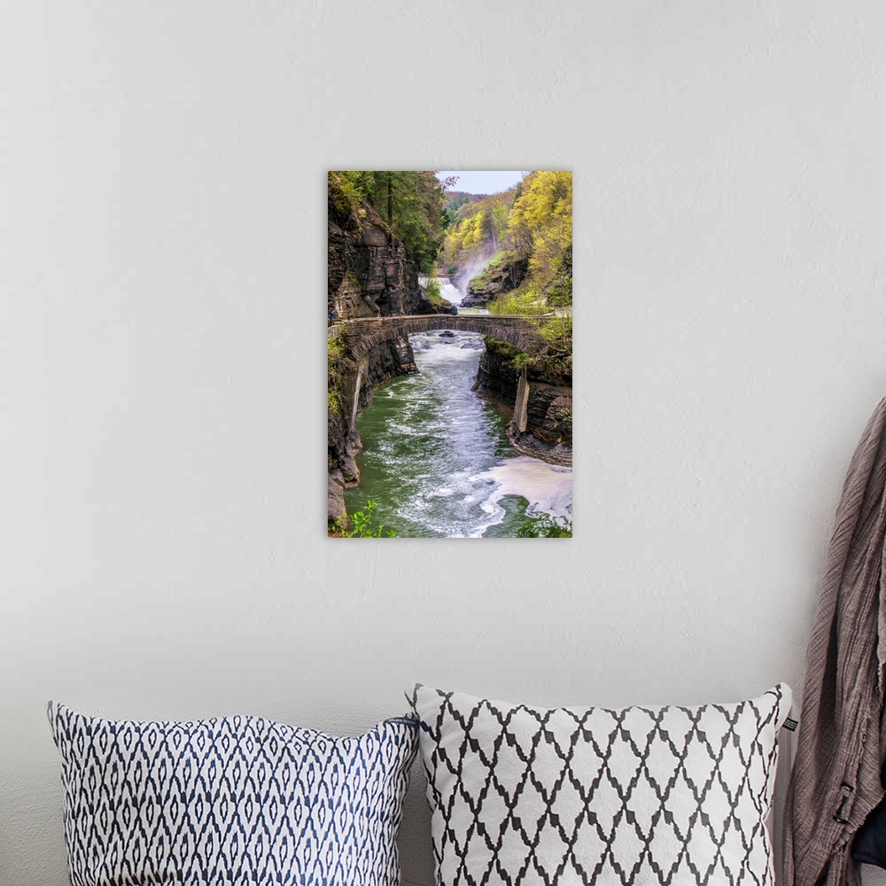 A bohemian room featuring Stone bridge over the Genessee River in Letchworth State Park, New York.