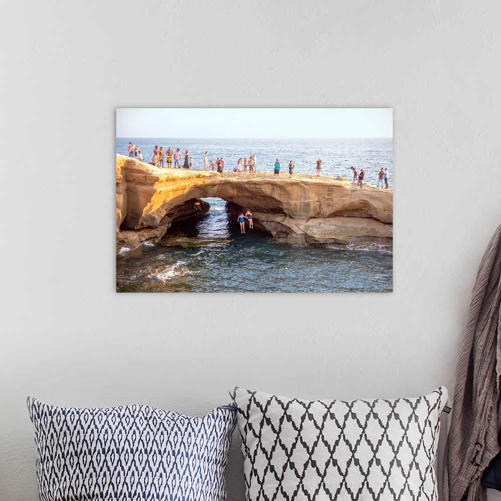 A bohemian room featuring The Sunset Cliffs in San Diego are known for their picturesque landscape and are popular for clif...