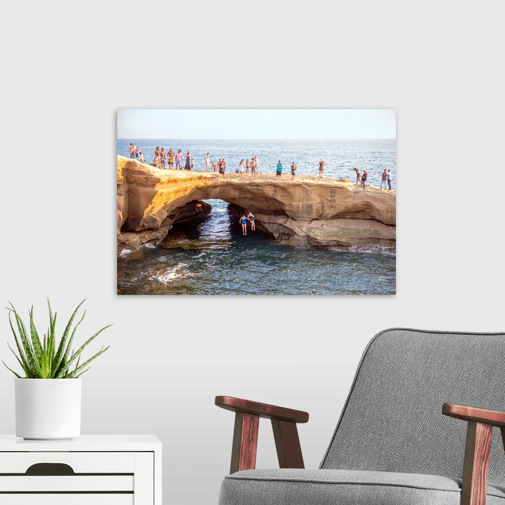 A modern room featuring The Sunset Cliffs in San Diego are known for their picturesque landscape and are popular for clif...