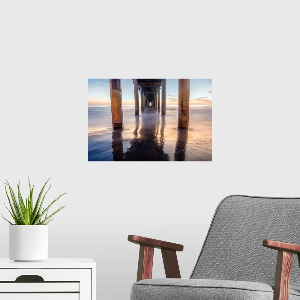 A modern room featuring View of the Scripps Pier in La Jolla, San Diego, California