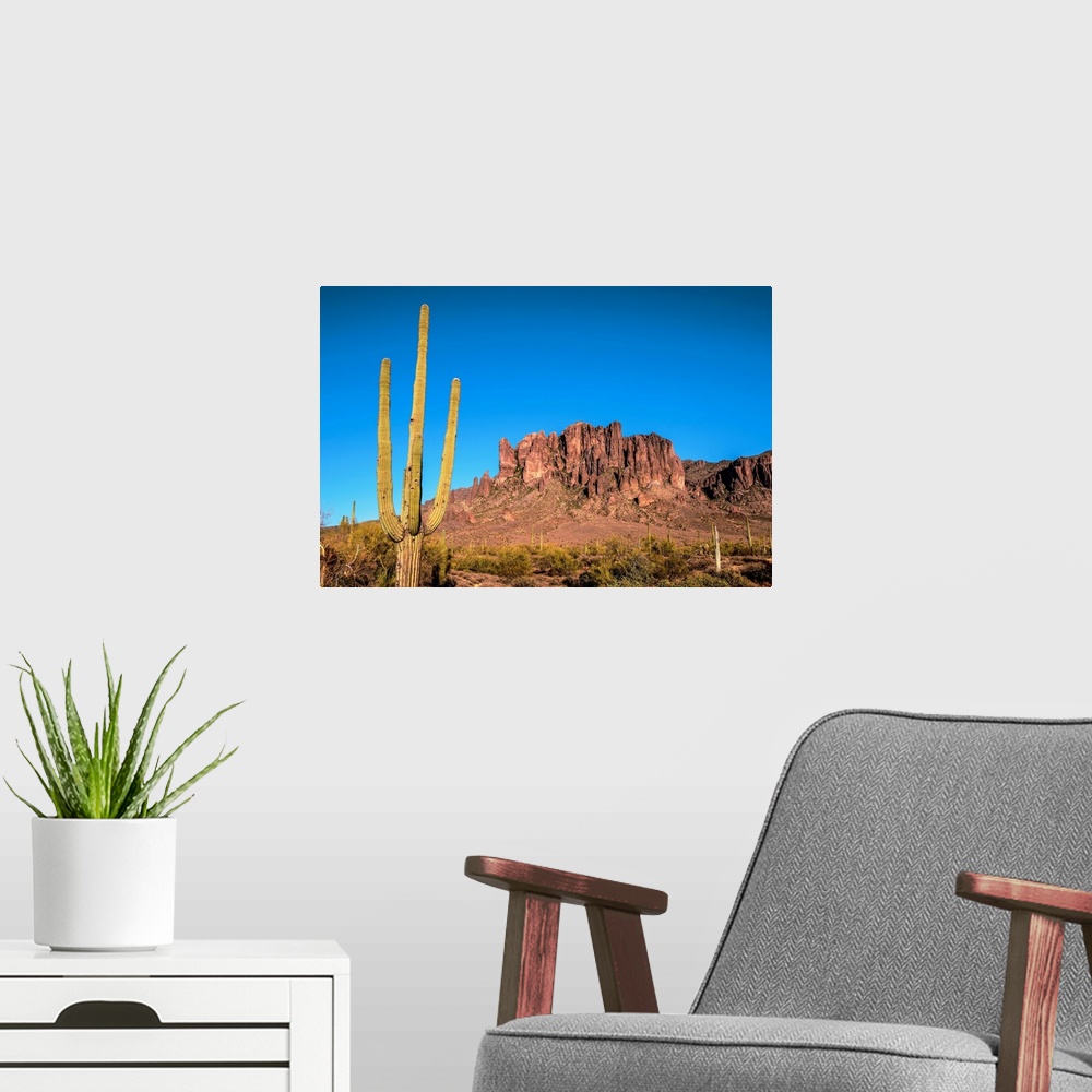 A modern room featuring View of Superstition Mountains in Phoenix, Arizona.