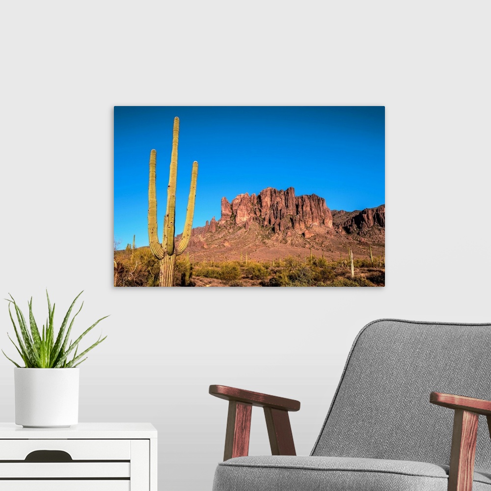 A modern room featuring View of Superstition Mountains in Phoenix, Arizona.