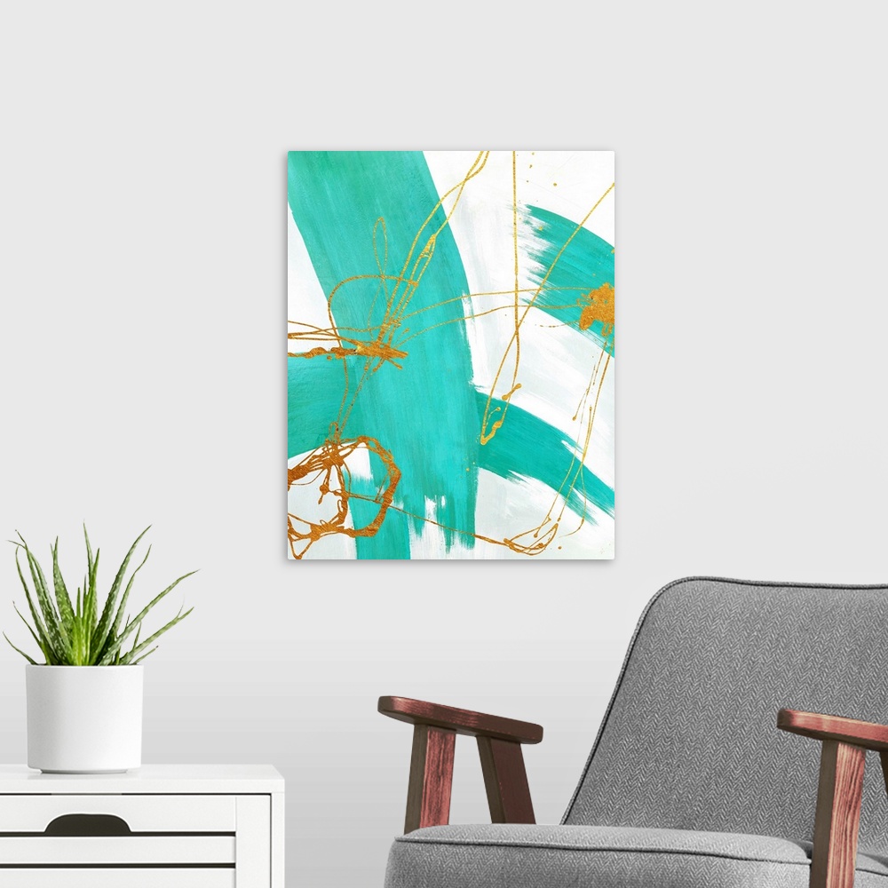 A modern room featuring Teal Strokes