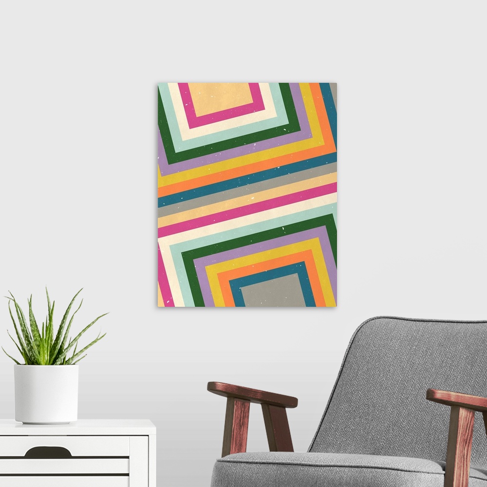A modern room featuring Technicolor Eclectic Lines I
