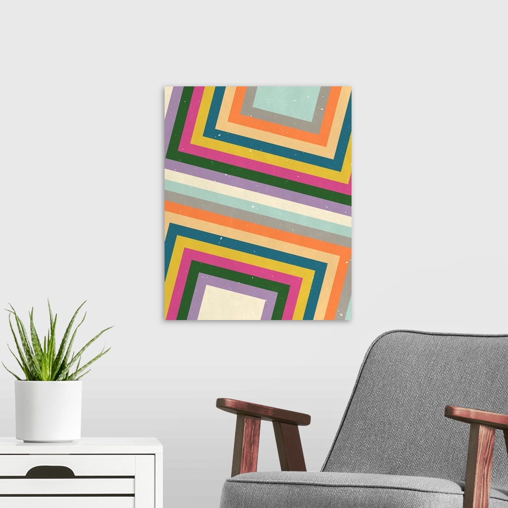 A modern room featuring Technicolor Eclectic Lines II